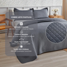 Cobre Leito Colcha Queen 3 Peças Dupla Face Micro Percal 150 Fios Matelado Mosaico Areia - 5