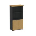 Ver imagem 3 de Armário Misto para Escritório 2 Portas com Prateleiras Linha PE40 Branco/Preto/Samba