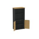Ver imagem 5 de Armário Misto para Escritório 2 Portas com Prateleiras Linha PE40 Branco/Preto/Samba