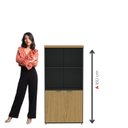 Ver imagem 6 de Armário Misto para Escritório 2 Portas com Prateleiras Linha PE40 Branco/Preto/Samba