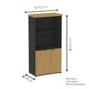 Ver imagem 4 de Armário Misto para Escritório 2 Portas com Prateleiras Linha PE40 Branco/Preto/Samba