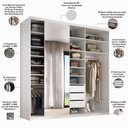 Ver imagem 2 de Closet Casal Sonni R02 3 Gavetas MDF 208cm Branco Lyam Decor