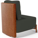 Ver imagem 5 de Kit 02 Poltronas Decorativas Sala Estar Living Hungria L02 Couríssimo Camel Linho Verde Musgo -