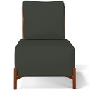 Ver imagem 4 de Kit 02 Poltronas Decorativas Sala Estar Living Hungria L02 Couríssimo Camel Linho Verde Musgo -