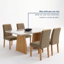 Ver mais imagens de Conjunto Sala de Jantar 4 Lugares Retangular Tampo Vidro MDF 120x80cm Mesa Lyra e Cadeiras Carol