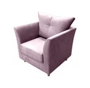 Ver imagem 2 de Kit Poltrona Decorativa Isis + Puff Retangular Suede Rosê Pés Madeira Ms Decor