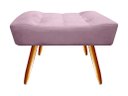 Ver imagem 4 de Kit Poltrona Decorativa Isis + Puff Retangular Suede Rosê Pés Madeira Ms Decor