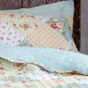 Ver imagem 3 de Kit Cobre Leito Colcha Casa Scarpa Mix Queen Estampado Dupla Face Floral 3 Peças - Mariana