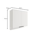Ver imagem 3 de Armário Aéreo P/ Cozinha Alpha 2502 C/ 2 Portas 80cm Freijo/off White - Carraro