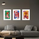 Ver imagem 2 de Kit 3 Quadros Artes Basquete Pop Art 33x24cm - com Vidro:moldura Preta