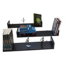 Ver imagem 1 de Prateleira U Preta 60 x 20 cm Kit 3 Peças