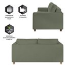 Ver imagem 2 de Sofá Cama Casal Marcelle com 2 Lugares em Bouclé e Pés de Madeira Talento Móveis