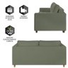Sofá Cama Casal Marcelle com 2 Lugares em Bouclé e Pés de Madeira Talento Móveis - 2