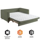 Ver imagem 6 de Sofá Cama Casal Marcelle com 2 Lugares em Bouclé e Pés de Madeira Talento Móveis