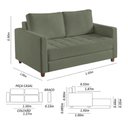 Ver imagem 3 de Sofá Cama Casal Marcelle com 2 Lugares em Bouclé e Pés de Madeira Talento Móveis