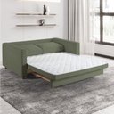 Ver imagem 5 de Sofá Cama Casal Marcelle com 2 Lugares em Bouclé e Pés de Madeira Talento Móveis