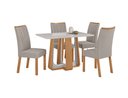 Ver imagem 1 de Conjunto Sala de Jantar Mesa Sintonia 120 Tampo Vidro Off White com 4 Cadeiras Apogeu - Lopas Amendo