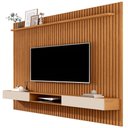 Ver imagem 2 de Painel para Tv até 70 Polegadas Morfeu Ripado 2 Portas 1 Prateleira Nature/off White 690 - Pnr Móvei