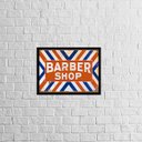 Ver imagem 1 de Quadro Classic Barber Shop 45x34cm - com vidro:Madeira preta