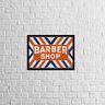 Quadro Classic Barber Shop 45x34cm - com vidro:Madeira preta - 1