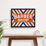 Quadro Classic Barber Shop 45x34cm - com vidro:Madeira preta - 2
