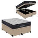 Ver imagem 2 de Kit Cama Box com Baú Queen Royal Air Pillow Top Molas Ensacadas Suede