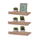 Ver imagem 2 de Kit 3 Prateleiras Porta Quadros 40 X 10cm Carvalho Suporte Invisível