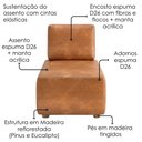 Ver imagem 5 de Sofá Chaise Modular Block 74x153 Pes Madeira Courino Tcs 727 Moll