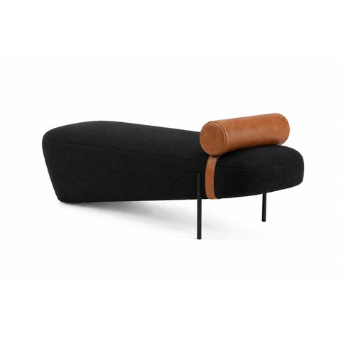Recamier Premium Estilo Italiano e Acabamento Sofisticado Tecido Linho Preto