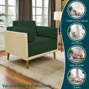 Ver imagem 2 de Poltrona Decorativa para Sala Recepção Consultório Isadora Corino Bege e Suede Verde