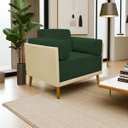 Ver imagem 1 de Poltrona Decorativa para Sala Recepção Consultório Isadora Corino Bege e Suede Verde