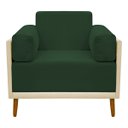 Ver imagem 7 de Poltrona Decorativa para Sala Recepção Consultório Isadora Corino Bege e Suede Verde