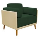 Ver mais imagens de Poltrona Decorativa para Sala Recepção Consultório Isadora Corino Bege e Suede Verde
