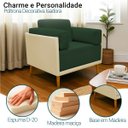 Ver imagem 4 de Poltrona Decorativa para Sala Recepção Consultório Isadora Corino Bege e Suede Verde