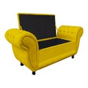Ver imagem 3 de Divã Recamier Com Baú Grécia 1,55 Cm Suede Amarelo