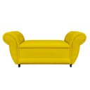 Ver imagem 1 de Divã Recamier Com Baú Grécia 1,55 Cm Suede Amarelo