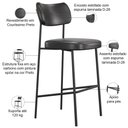 Ver imagem 4 de Banqueta Alta Bar Cozinha Sala de Jantar Preto Elira L02 Couríssimo Preto - Lyam Decor