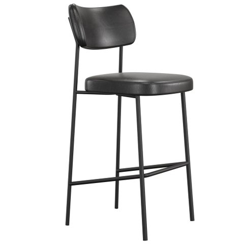 Banqueta Alta Bar Cozinha Sala de Jantar Preto Elira L02 Couríssimo Preto - Lyam Decor