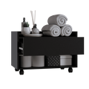 Ver imagem 3 de Armário Multiuso para Banheiro Baixo com Rodinhas e Gaveta Preto