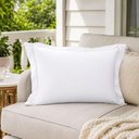 Ver imagem 6 de Conjunto 4 Fronhas Travesseiro 50x70cm Branca Poliester Brisa Lyor Toque 200 Fios Listrada com Abas