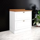 Ver imagem 1 de Balcão 2 Gavetas 80cm 100% MDF com Tampo Americana Henn