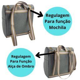 Kit Bolsa Maternidade 2 Peças com Mochila 2 em 1 e Bolsa G Mz Bege - 5