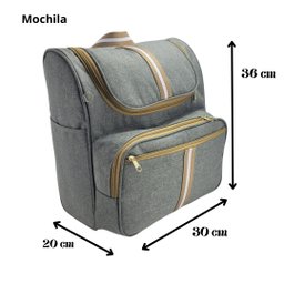 Kit Bolsa Maternidade 2 Peças com Mochila 2 em 1 e Bolsa G Mz Bege - 2