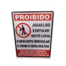 Placa de Sinalização de Proibido Jogar Lixo e Entulho - 1