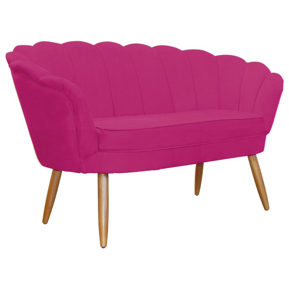 Poltrona Namoradeira Petala Veludo - 7decormoveis Veludo Pink