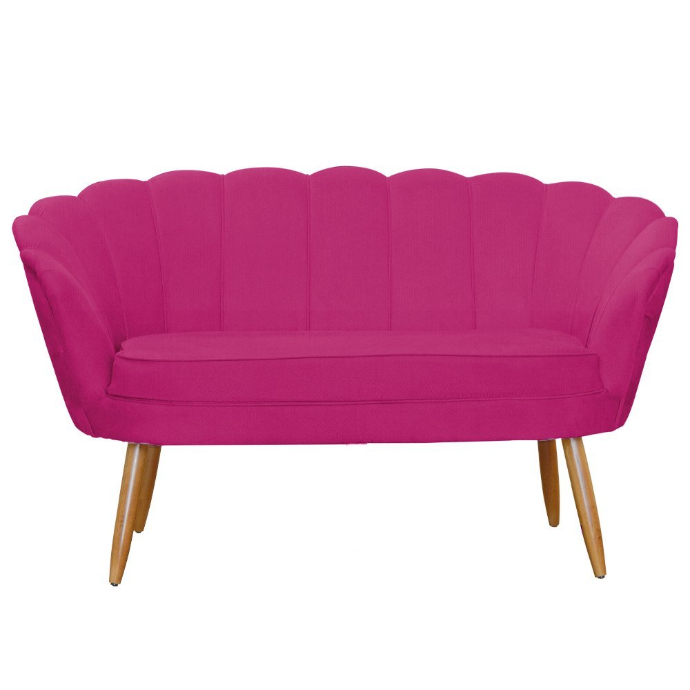 Poltrona Namoradeira Petala Veludo - 7decormoveis Veludo Pink - 4