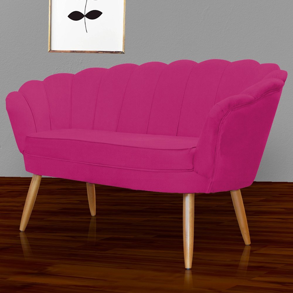 Poltrona Namoradeira Petala Veludo - 7decormoveis Veludo Pink - 2