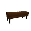 Ver imagem 2 de Recamier Luis Xv Capitonê Retrô 100cm Suede Marrom Pés Madeira Ms Decor