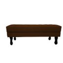 Ver imagem 3 de Recamier Luis Xv Capitonê Retrô 100cm Suede Marrom Pés Madeira Ms Decor