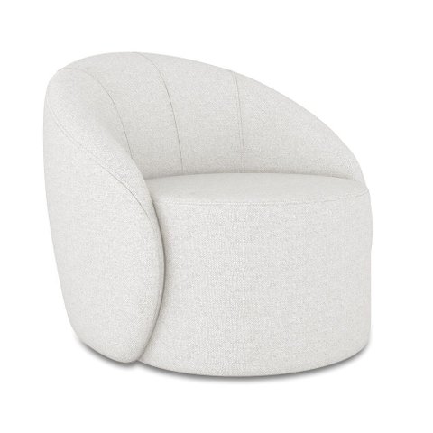 Poltrona Decorativa Orgânica Lua Linho Cinza D03 - D’Rossi